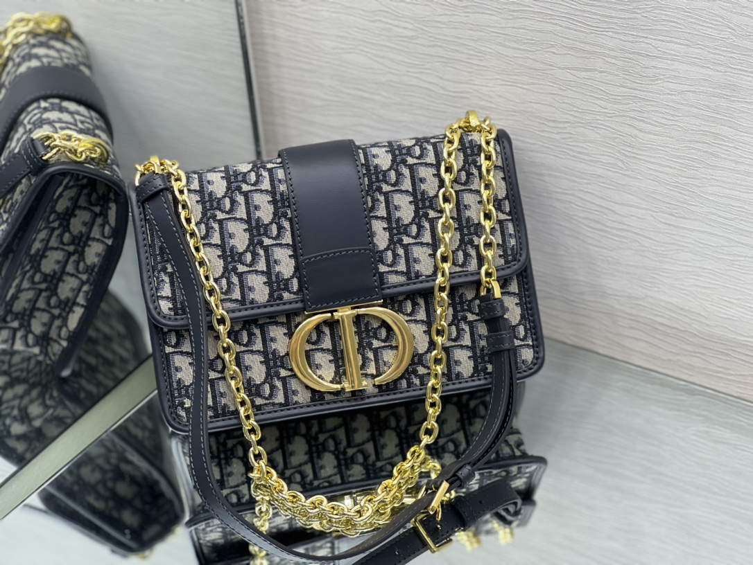 Top Christian Dior Original Single Chain Crossbody 30Montaigne Bag 25x15x8 cm