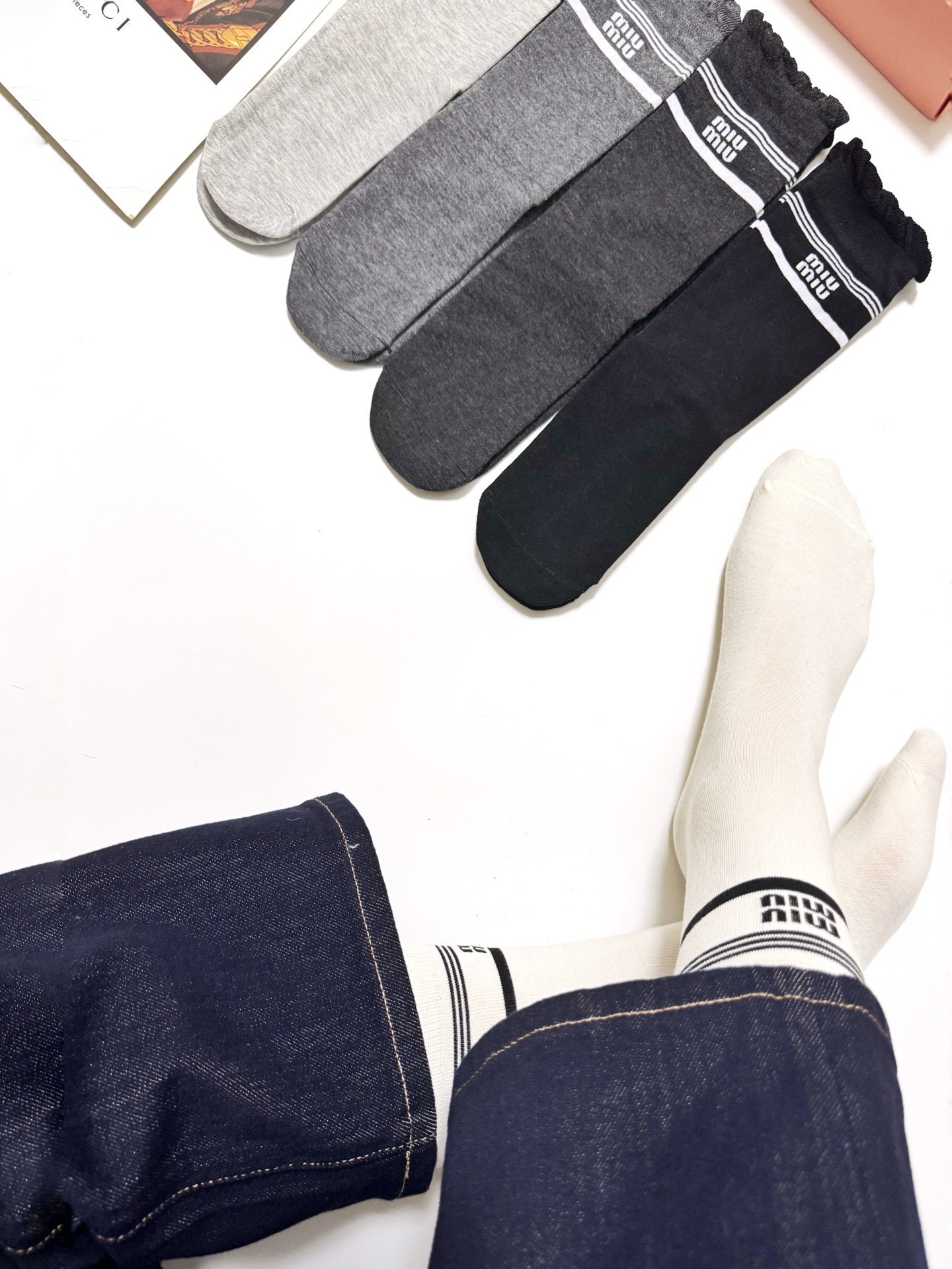 TOP Miu Miu Socks - 5 Pieces as a Set