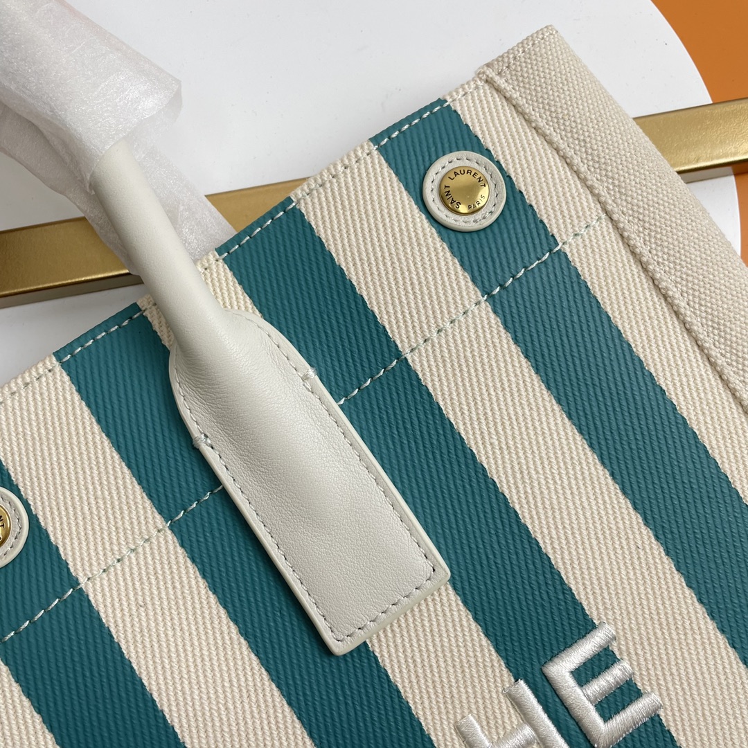 TOP Yves Saint Laurent YSL Rive Gauche Straw Tote Bag