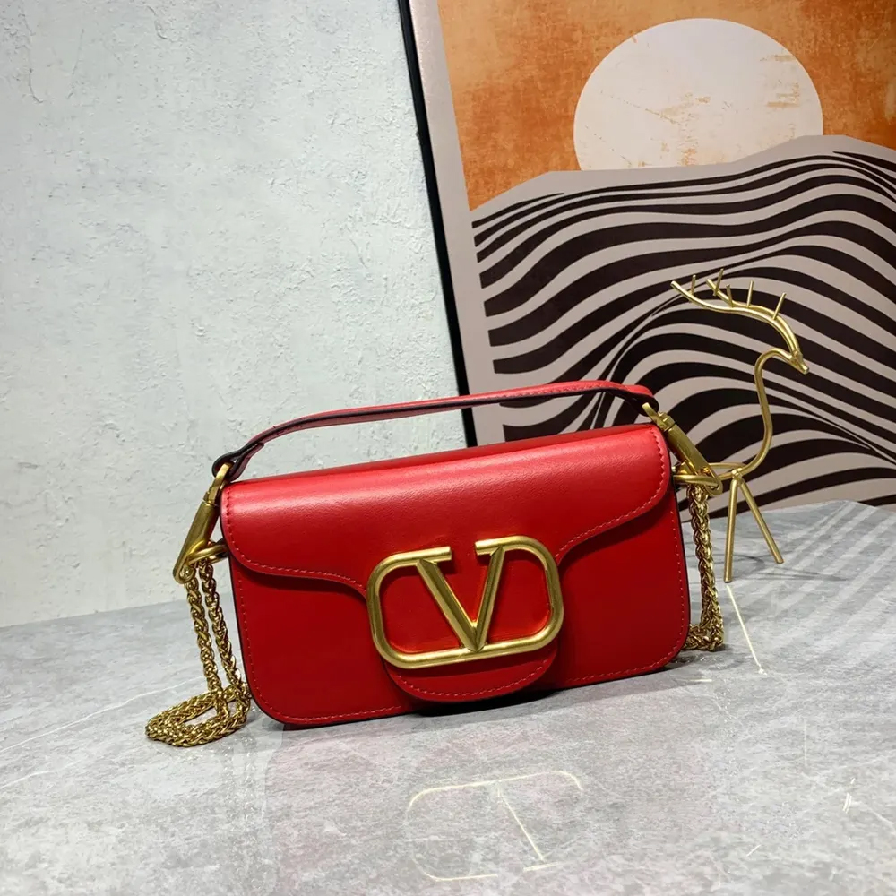 VALENTINO GARAVANI V Logo Baguette Shoulder Bag Ladies MINILOCO Calfskin Bag (Replica)