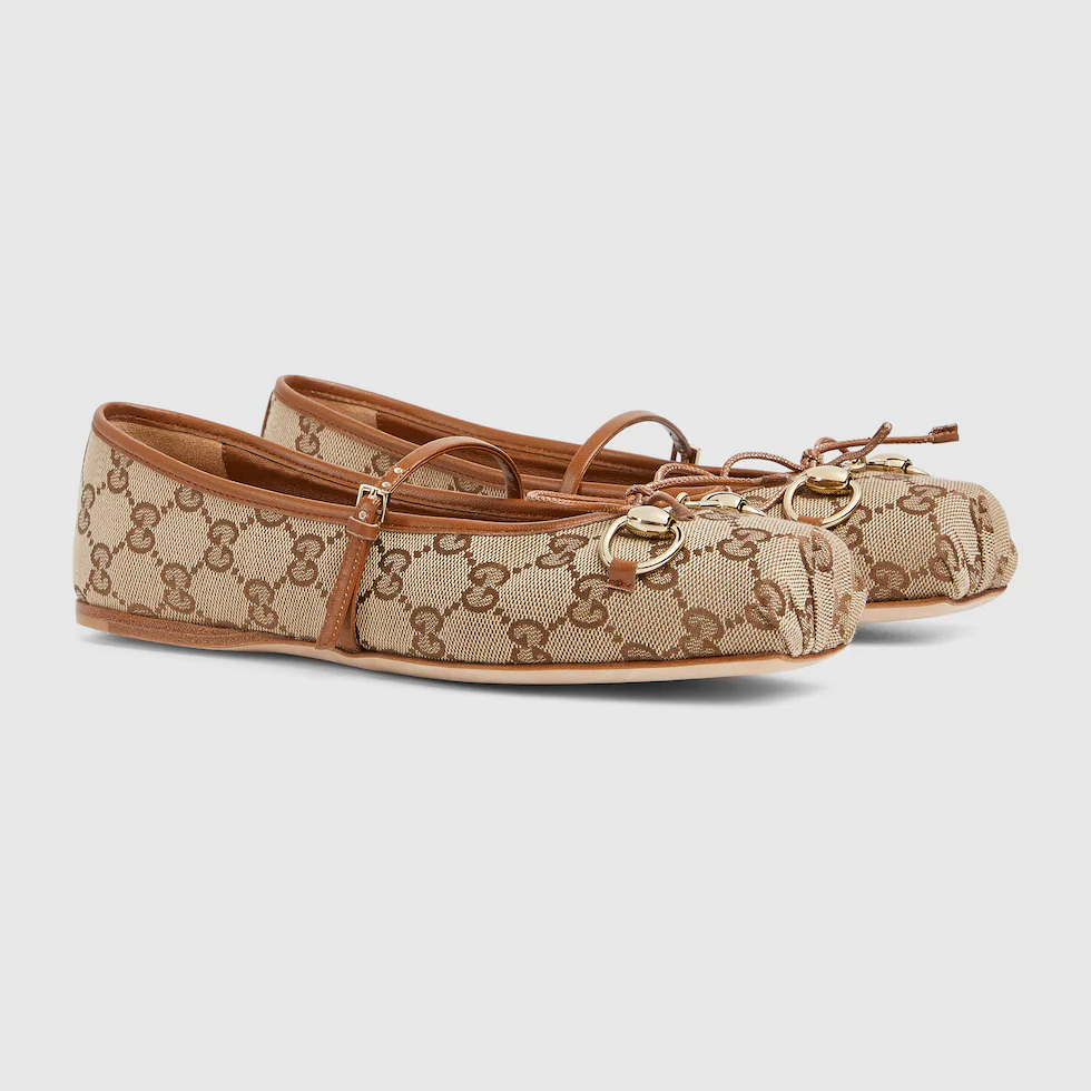 TOP GUCCI Women's Horsebit Ballet Flat - Brown
