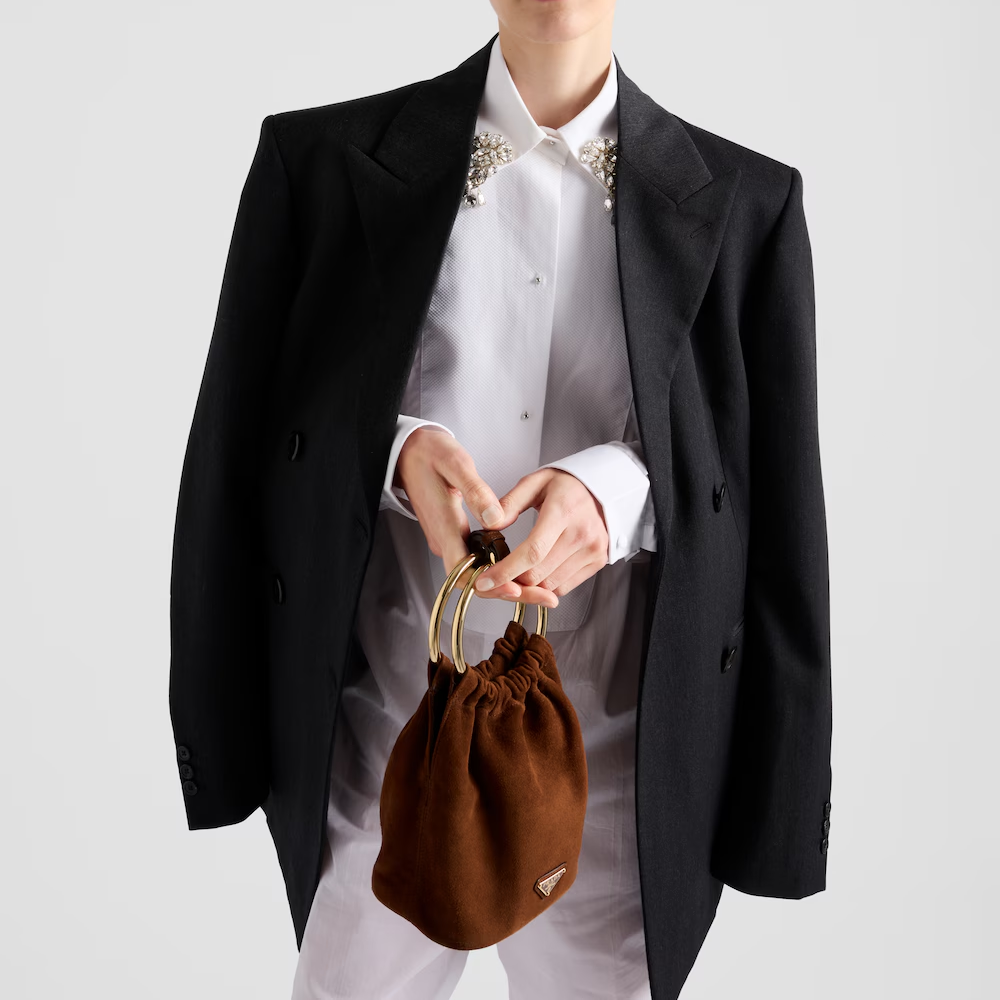 Prada Brown Suede Mini Bag(Replica)