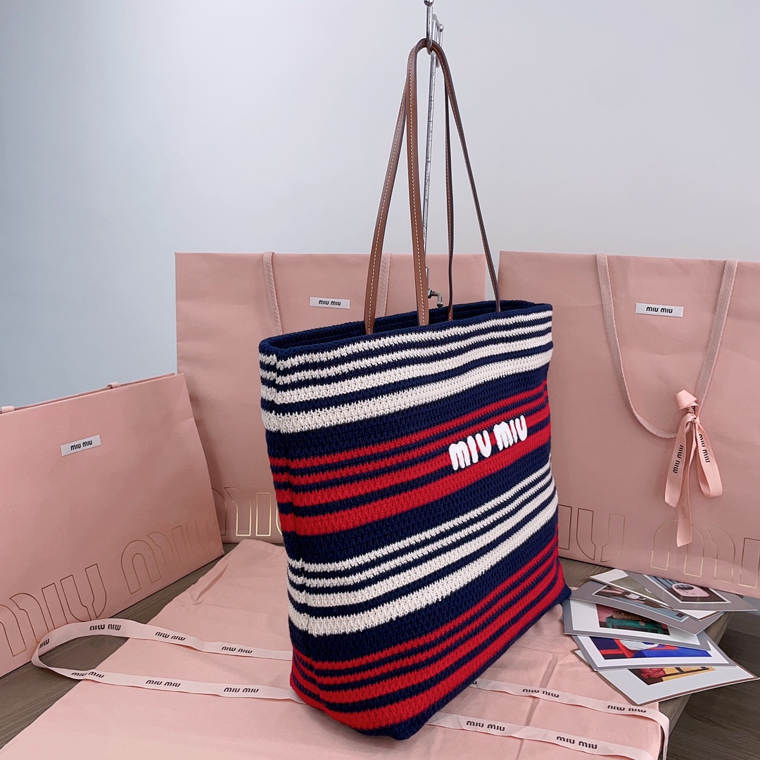 TOP Miu Miu Woven Tote Bag 40X34X16CM