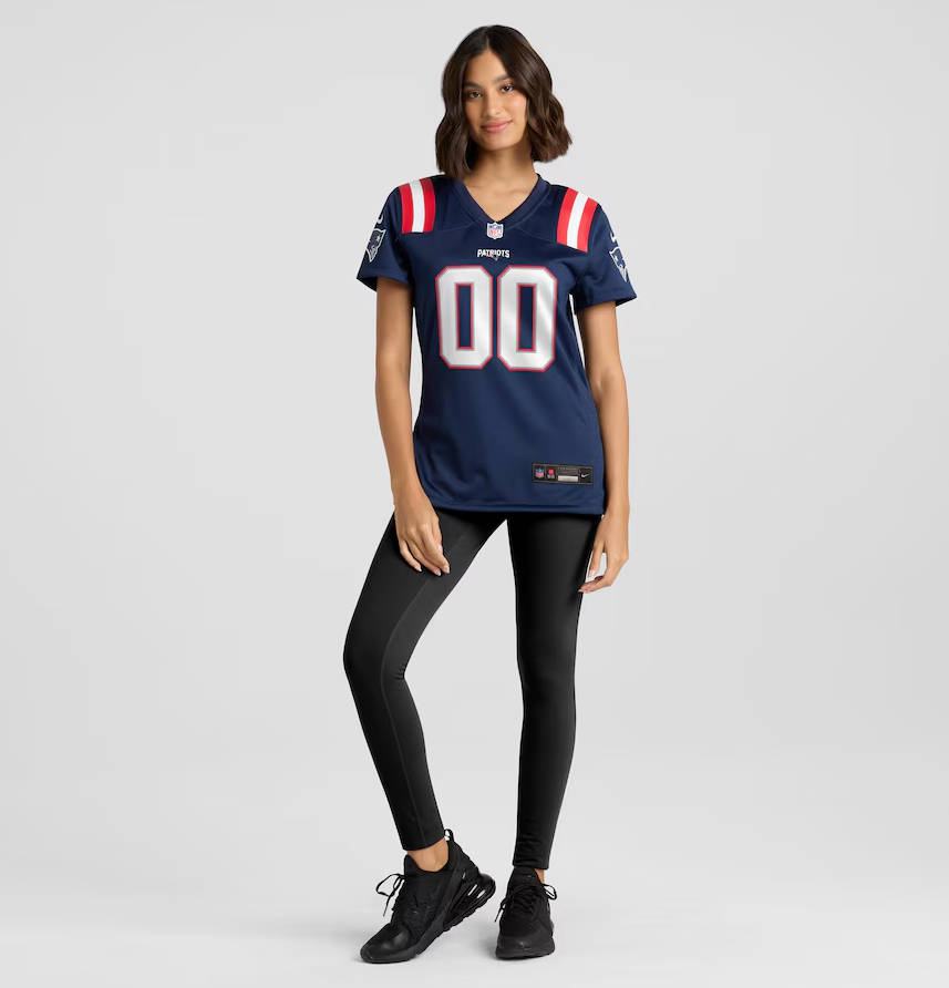 Women's New England Patriots  Navy Custom Game Jersey