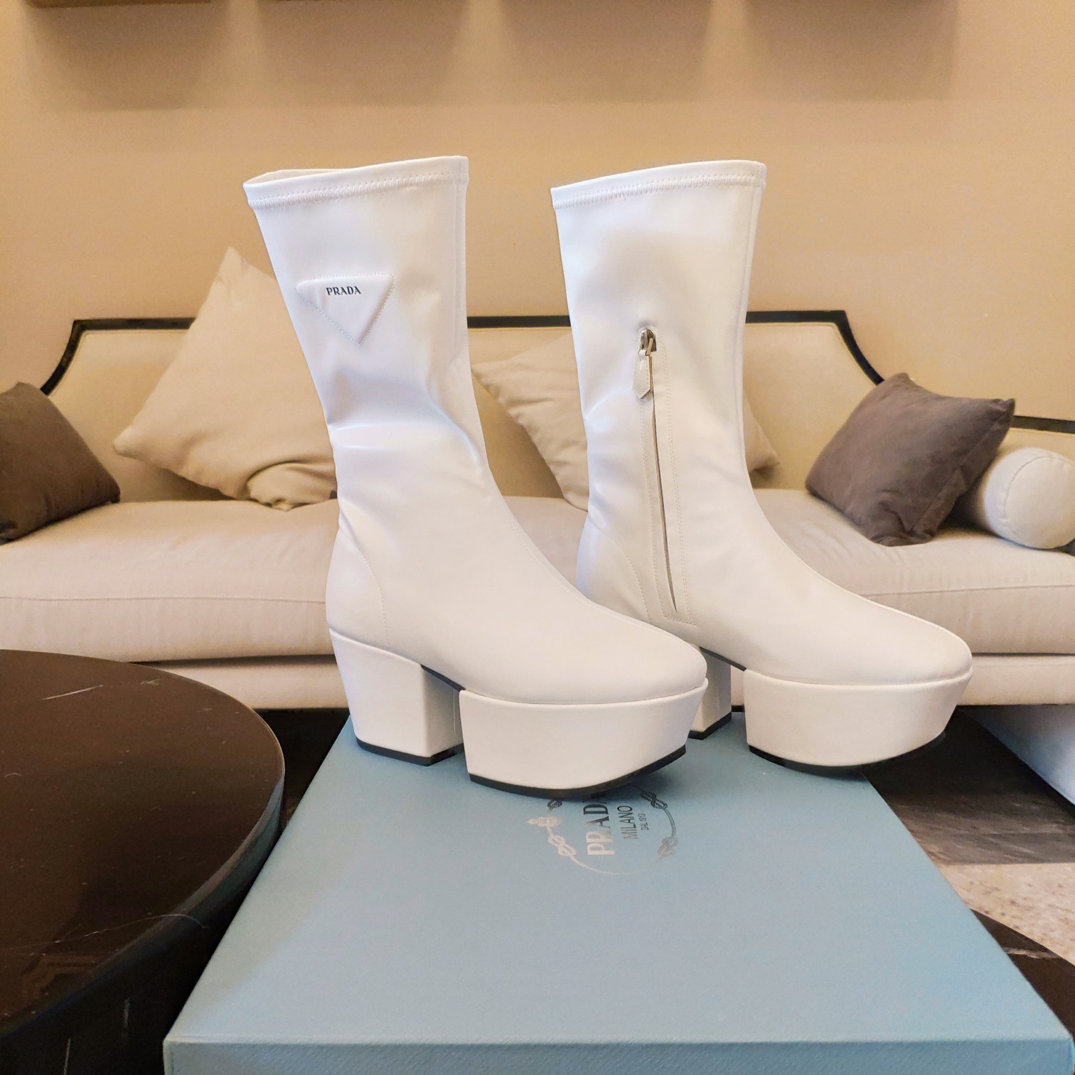 TOP PRADA Platform Pull On Boots - 5 Colors