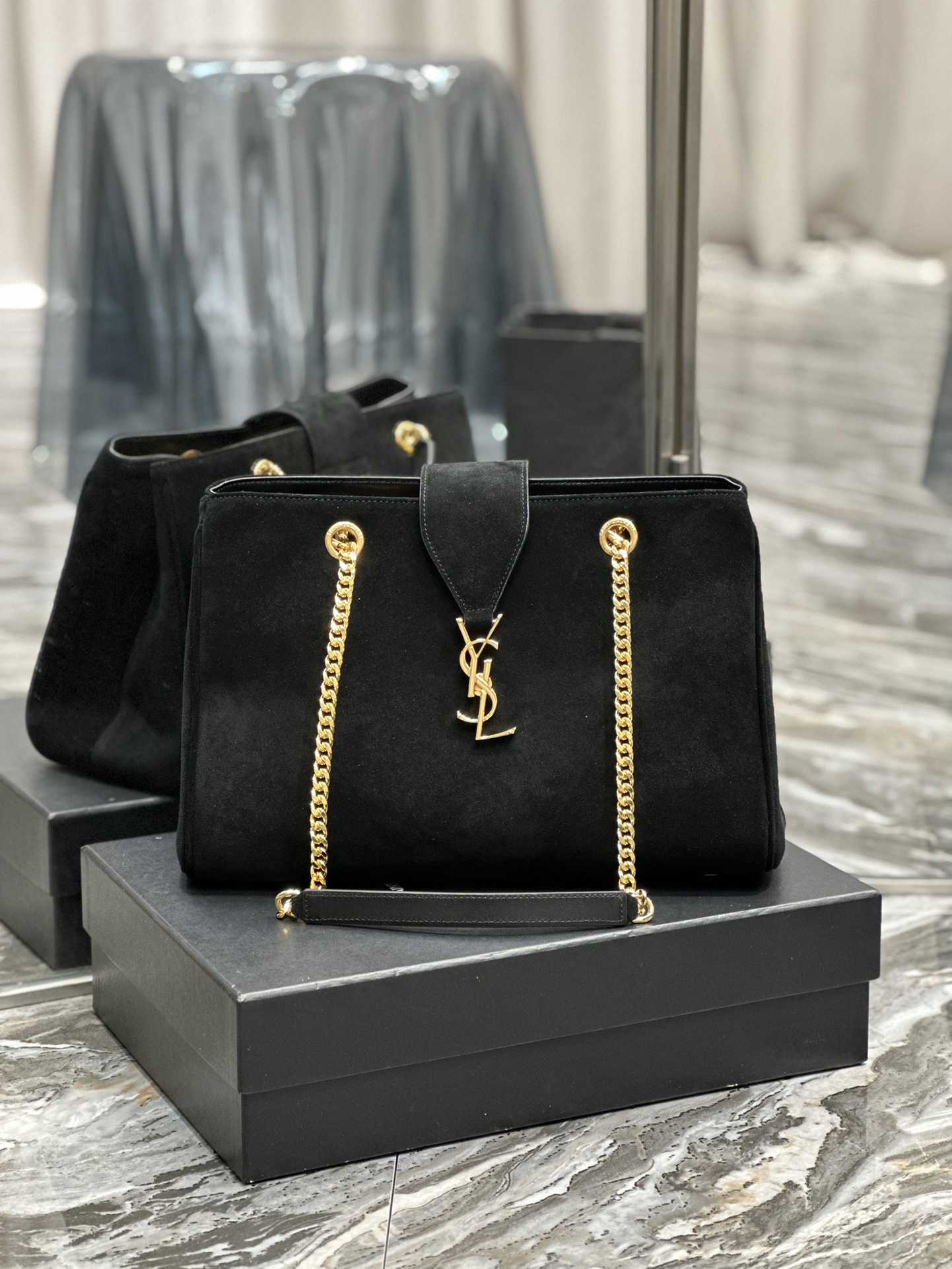 TOP Yves Saint Laurent YSL Calfskin Large Tote Bag - 33×22×15cm - GHW