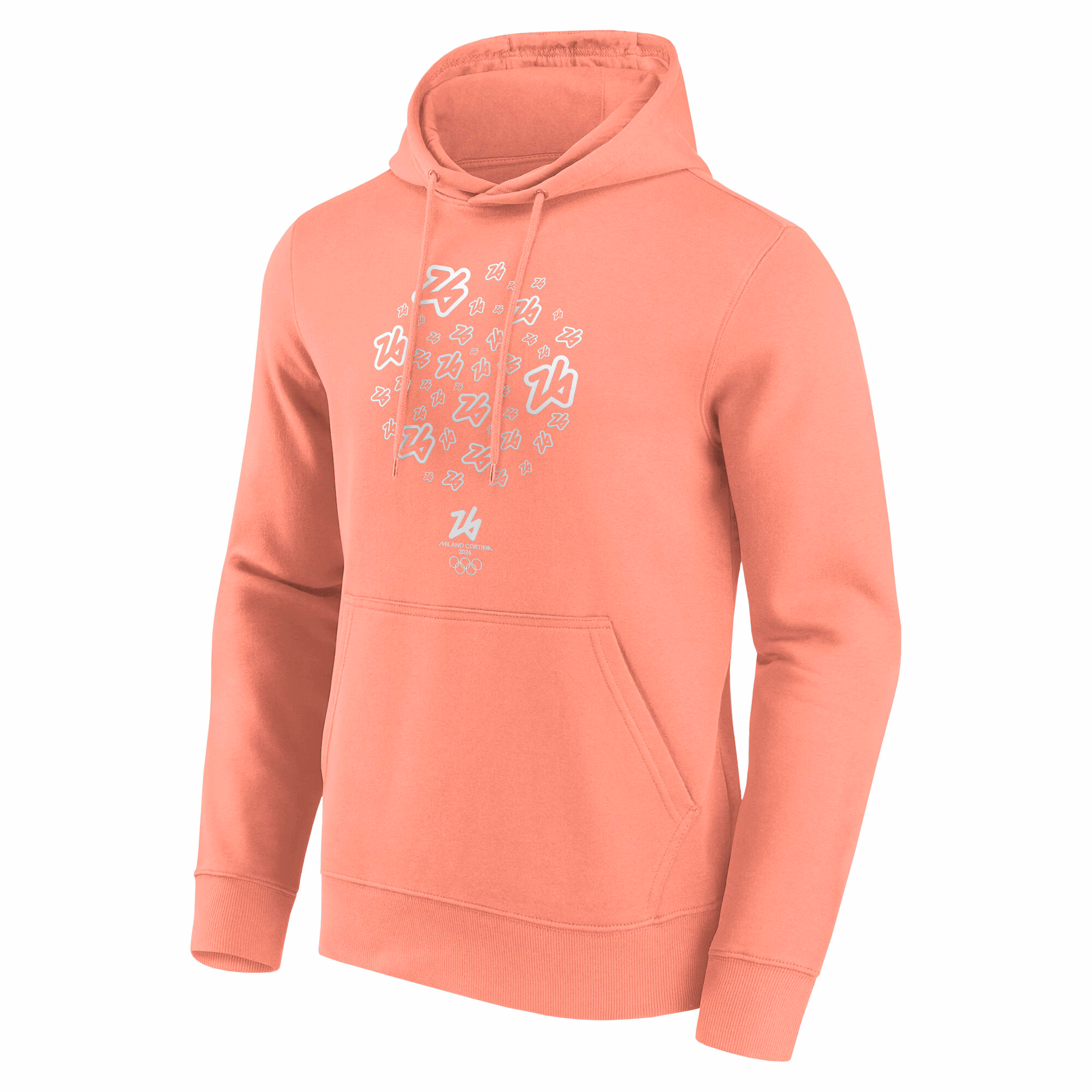 Milano Cortina 2026 Olympics Logo Stickers Graphic Hoodie - Coral