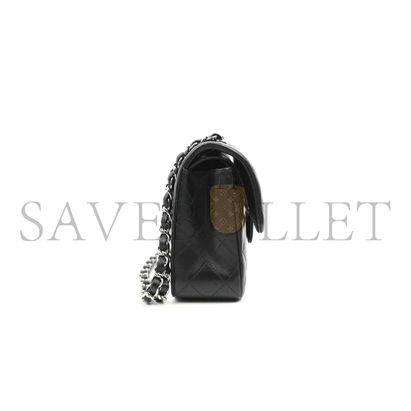 CHANEL SMALL CLASSIC FLAP BLACK LAMBSKIN (23*14*6cm)