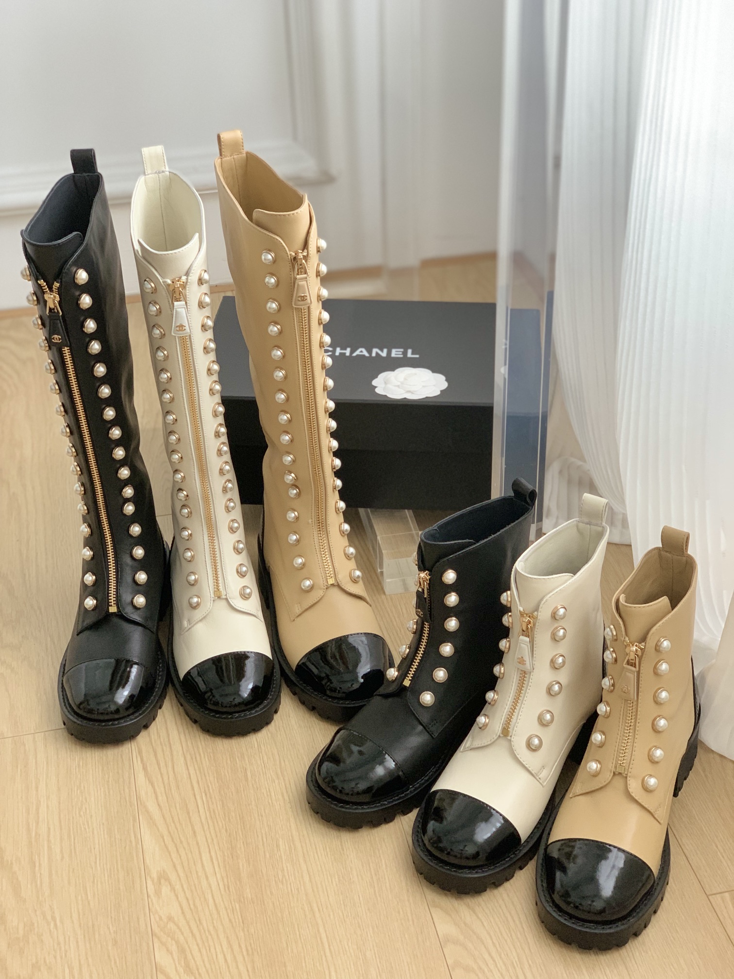 TOP CHANEL Pearl Boot Series - 3 Colors