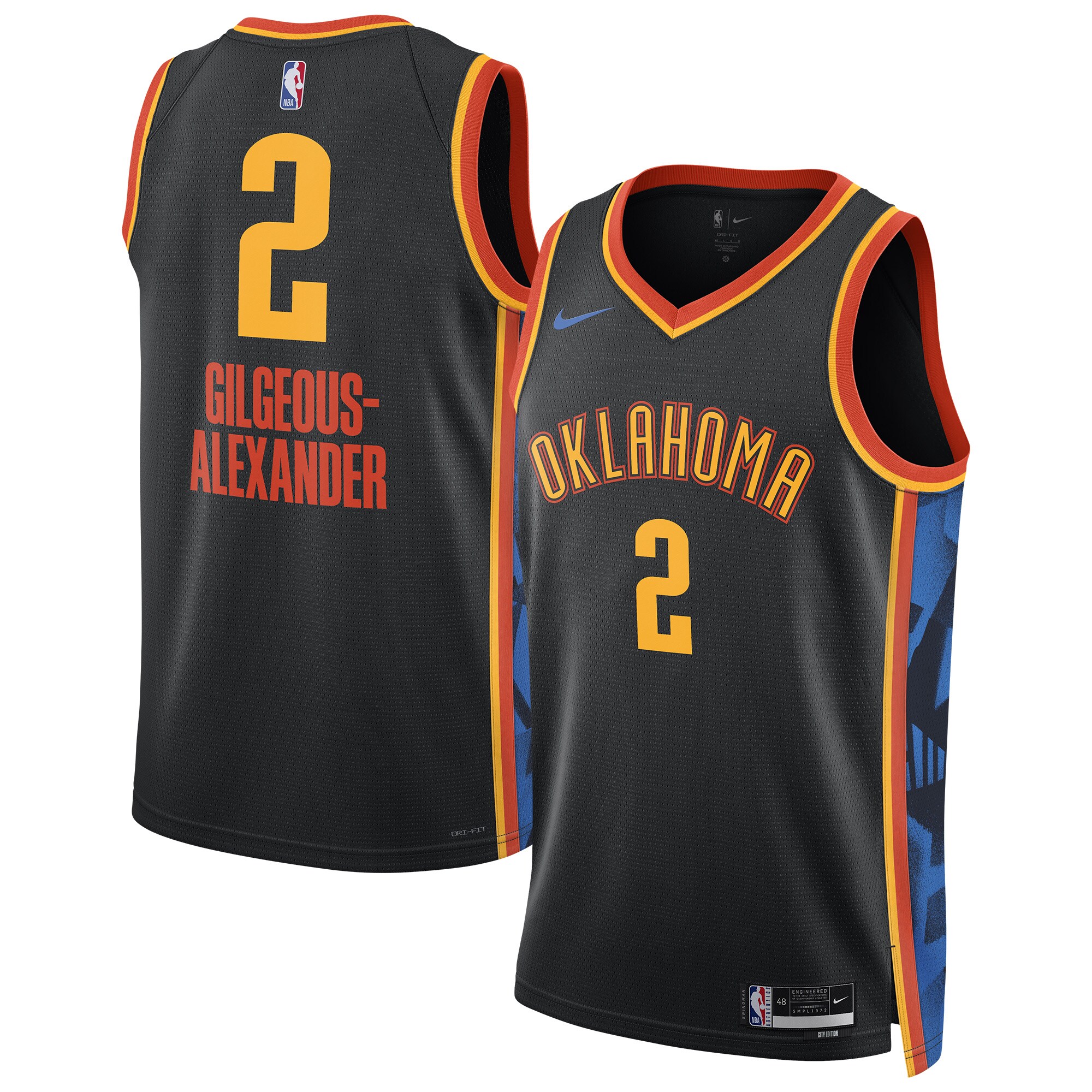 Unisex Oklahoma City Thunder Shai Gilgeous-Alexander Black 2024/25 Swingman Jersey - City Edition