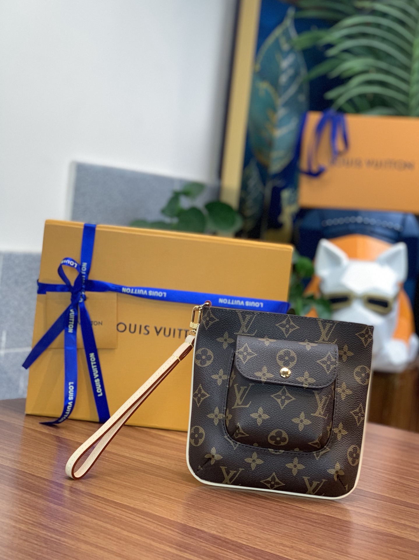TOP Louis Vuitton LV Monogram Hand Bag 19x19x5cm - Brown