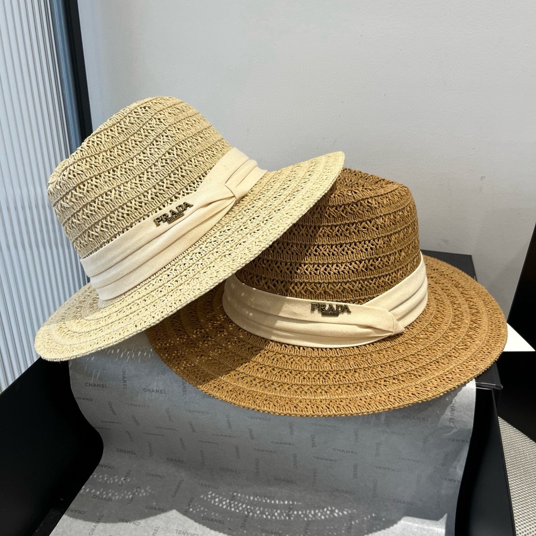 TOP PRADA Straw Hat - 2 Colors