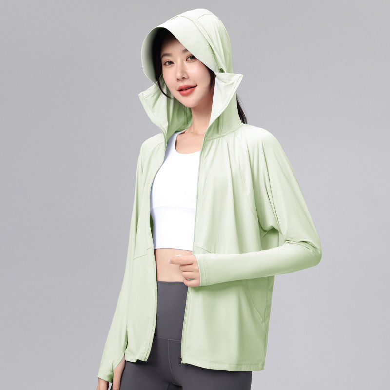 Womens Track Zip Up Cropped Hoodie UPF 50+ Sun Protection