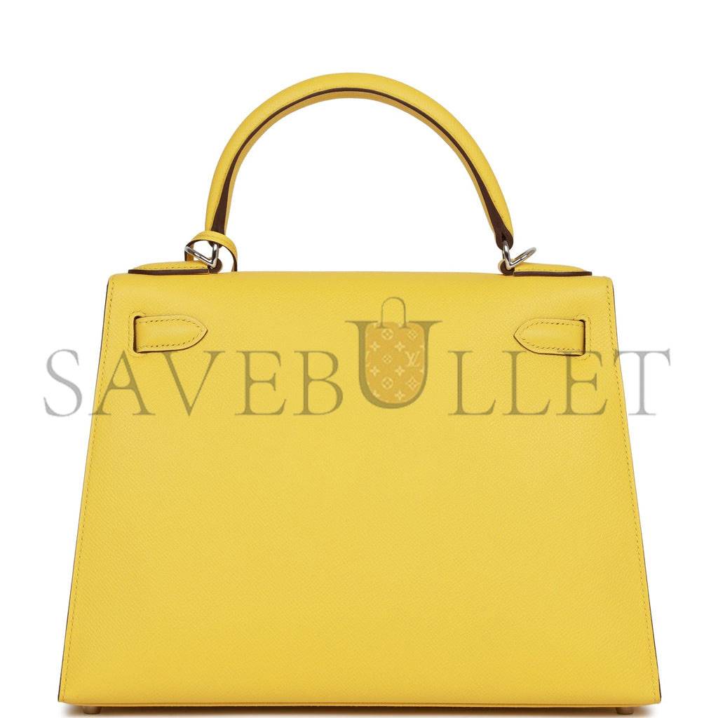HERMES KELLY 28 JAUNE DE NAPLES EPSOM PALLADIUM HARDWARE (28*22*10cm)