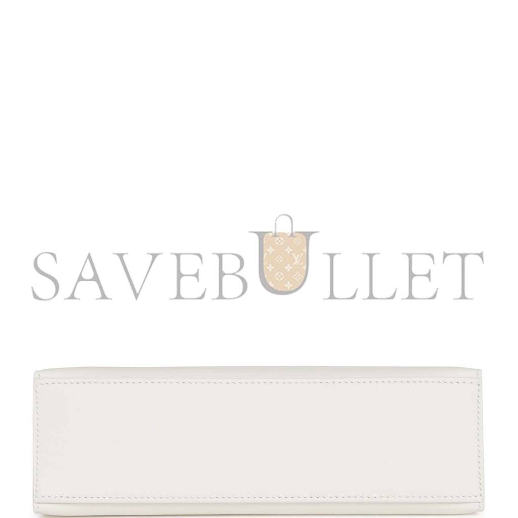 HERMES MINI KELLY POCHETTE WHITE SWIFT GOLD HARDWARE H049417CC01 (22*13*7cm)