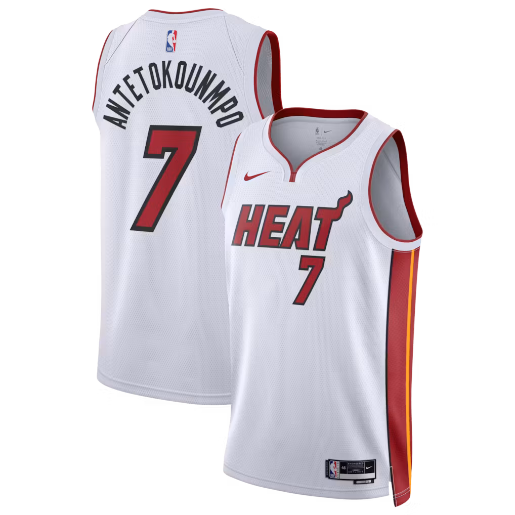 Miami Heat Giannis Antetokounmpo White Jersey - Association Edition