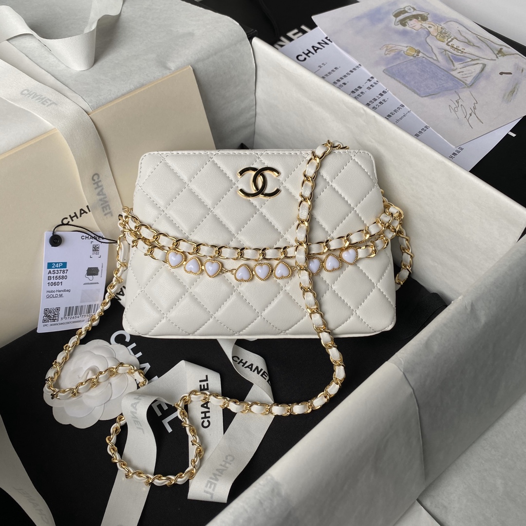 TOP CHANEL Hobo Bag with Heart Chain 13x19×8cm - 4 Color