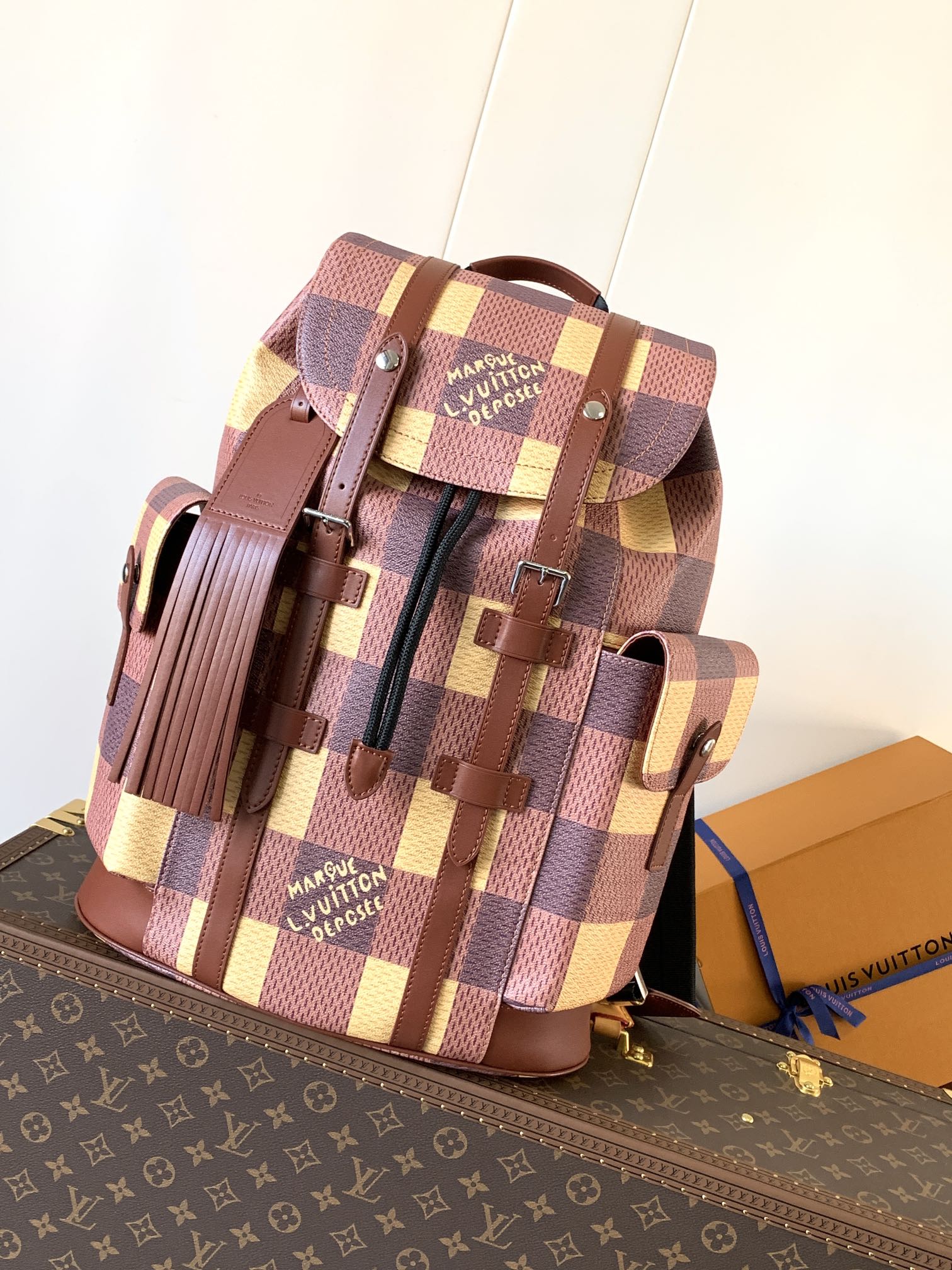 TOP Louis Vuitton LV Monogram Leather Christopher Backpack 41x47x13cm - 2 Color