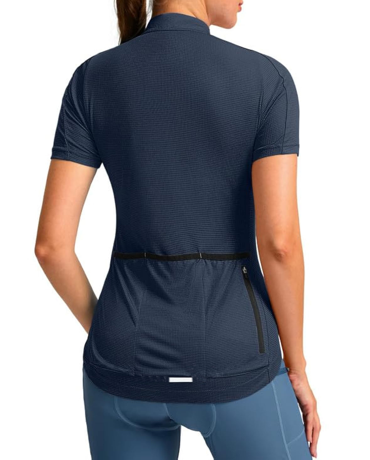Womens Cycling Jersey Short Sleeve Bike Shirts Full Zipper Bicycle Biking Tops with Pocket