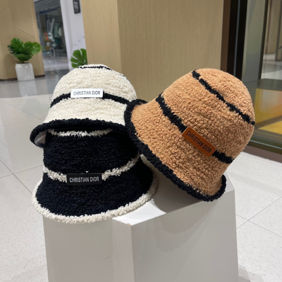 TOP Christian Dior Plush Fisherman's Hat - 3 Colors