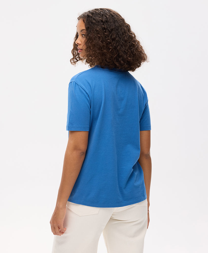 Essential Logo Embroidered Tee | Monaco Blue