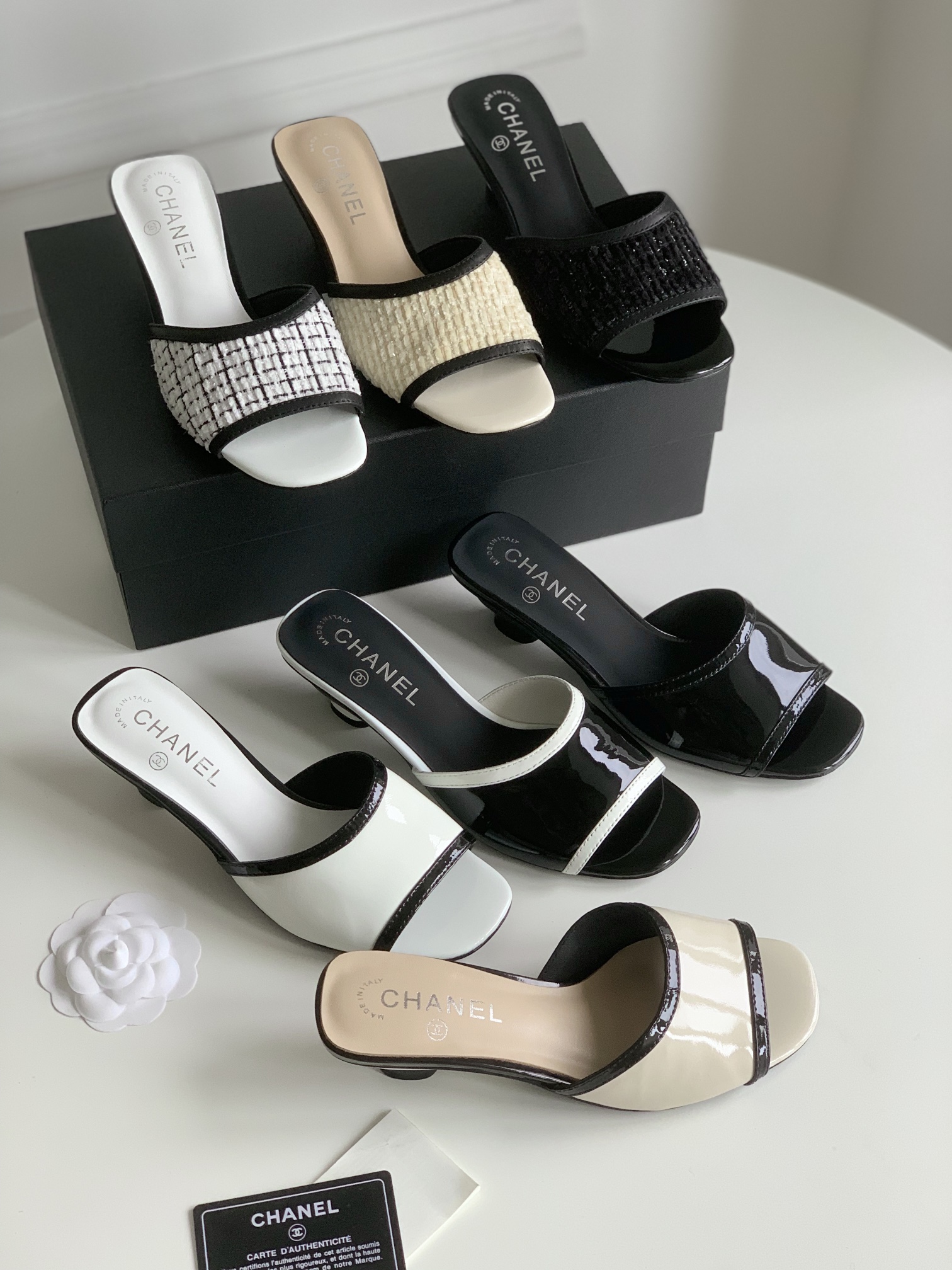 TOP CHANEL Cow Patent Leather Slippers - 7 Colors