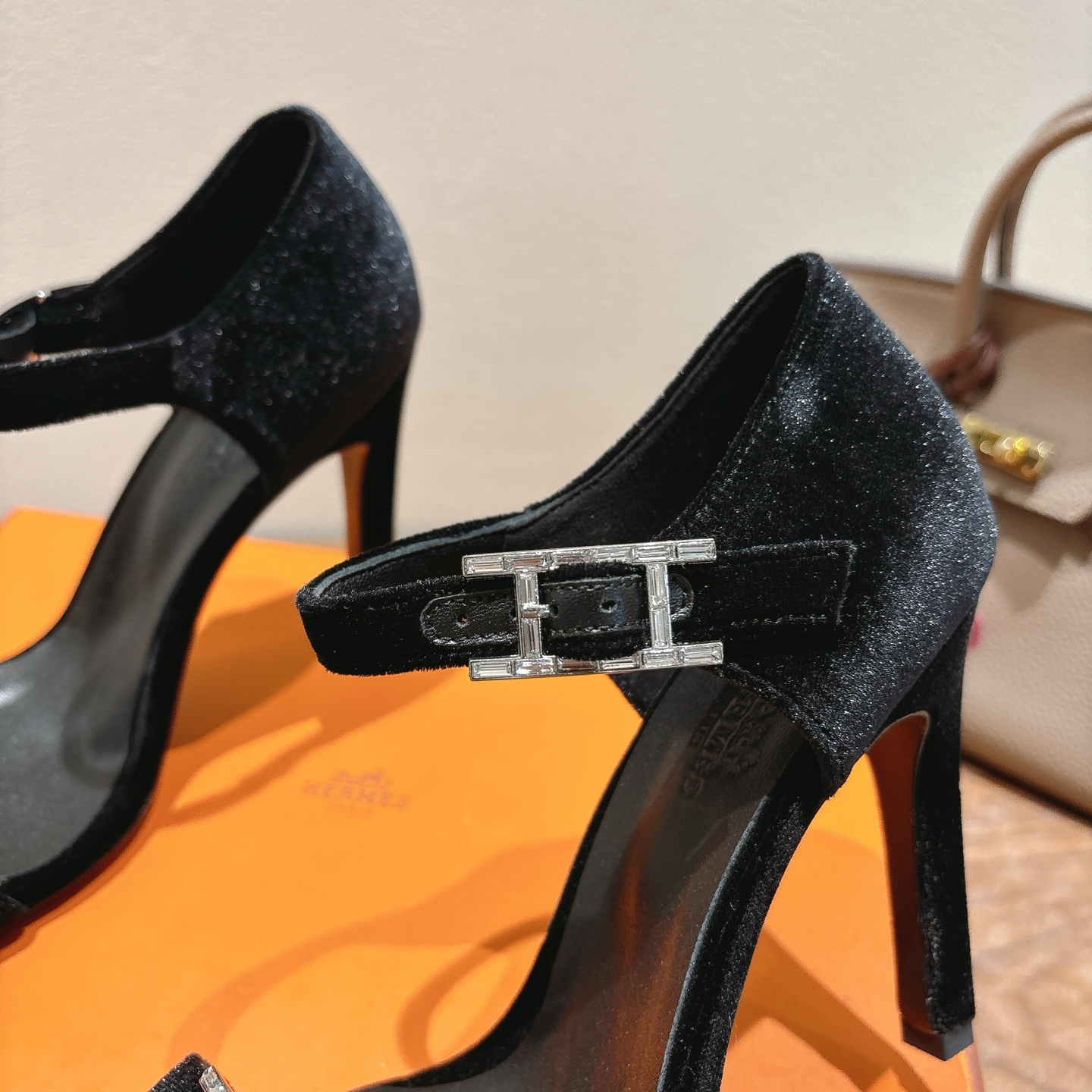 TOP HERMES Eclair 4.5cm/7cm/10.5cm High Heels Shoes - Black