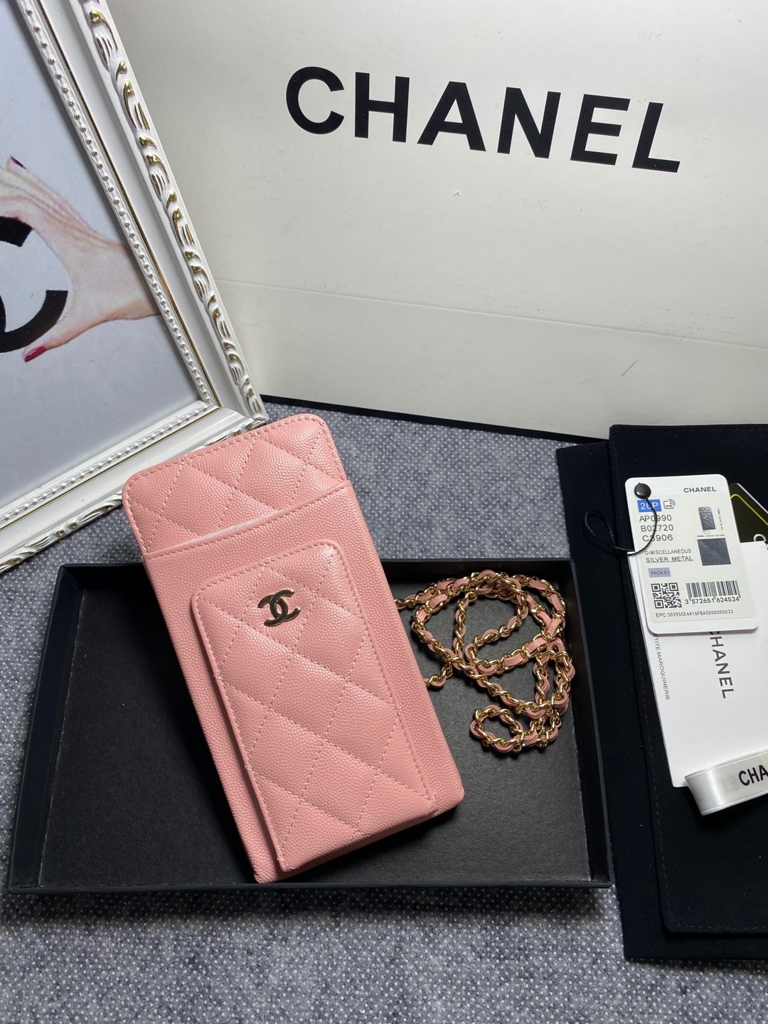 TOP CHANEL Caviar Mobile Phone Bags 18.2*9*3cm - 4 Color & GHW