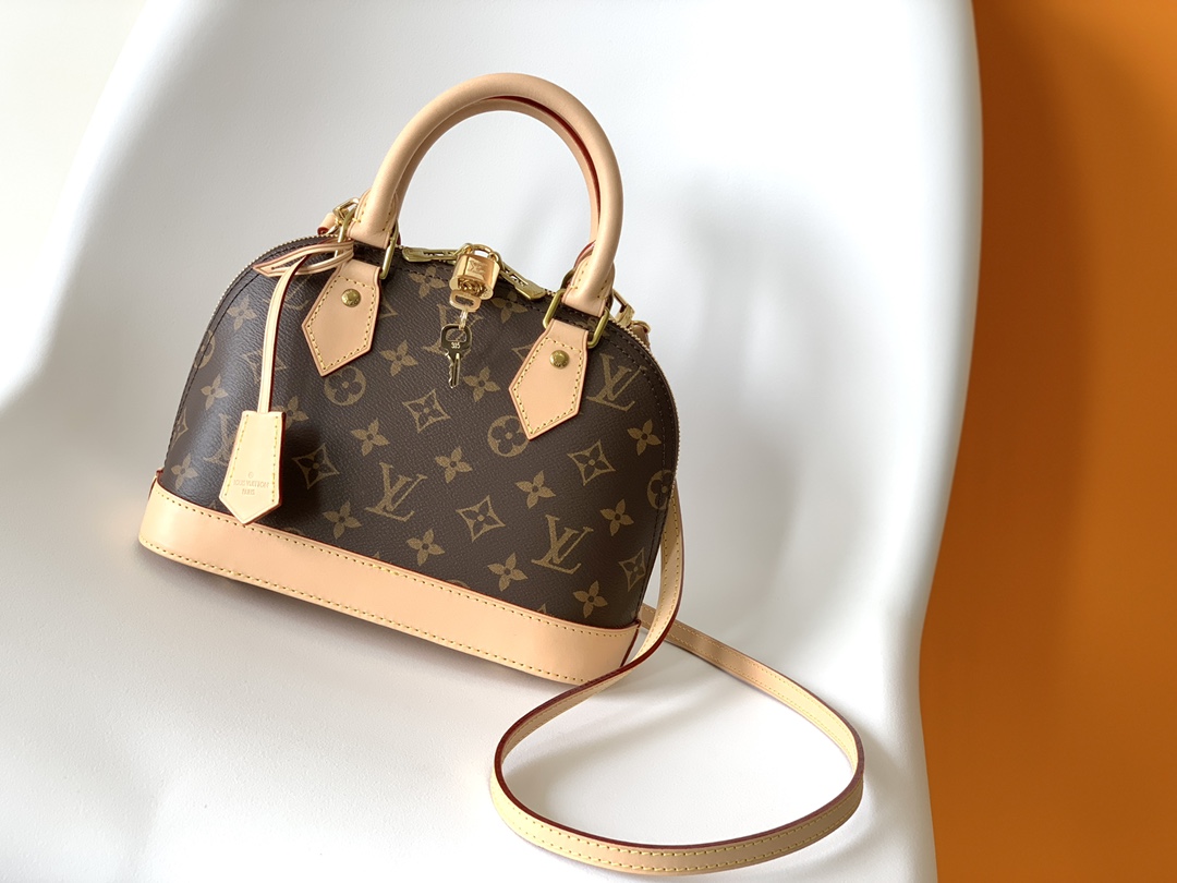 TOP Louis Vuitton LV Alma BB Braided Handle Bag  25 x 19 x 12 cm - Monogram
