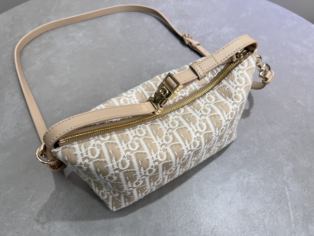 TOP Christian Dior Medium Diortravel Nomad Pouch Bag 22×13×9.5cm -Brown