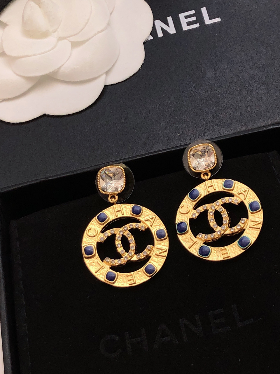 TOP CHANEL DOUBLE C LOGO METAL RING Earrings