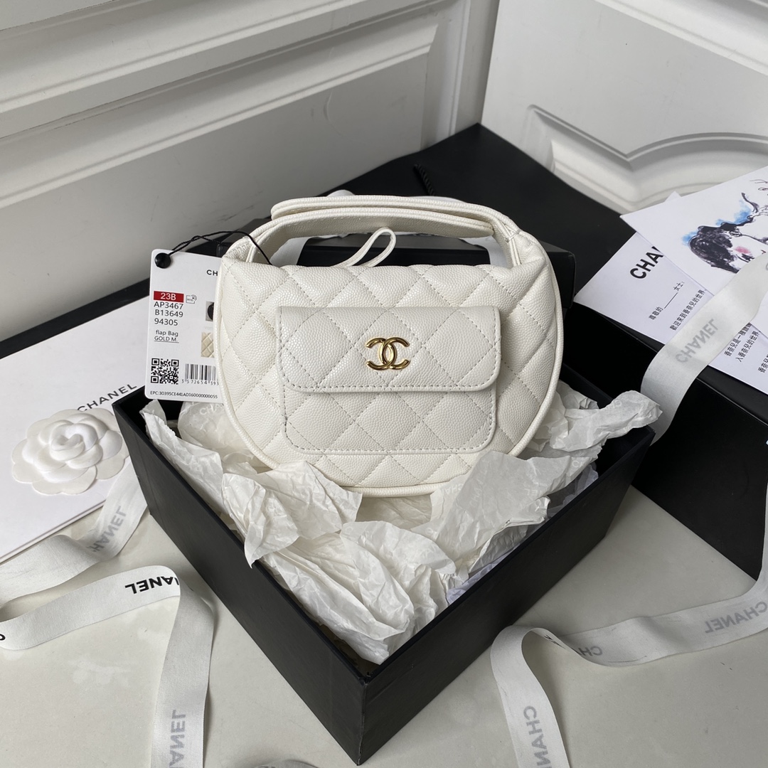 TOP CHANEL 23B Hula Hoop AP3467 Ball Pattern Bag 16x16x5.5 cm - GHW - Three Colors