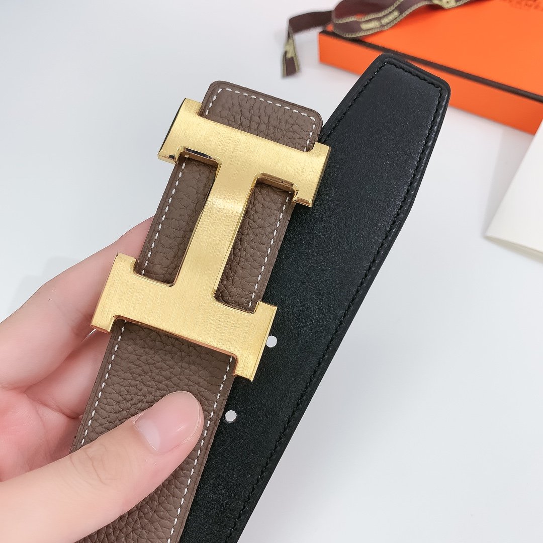 Hermès H Belt Buckle & Reversible Brown For Women, Women Belt 380MM