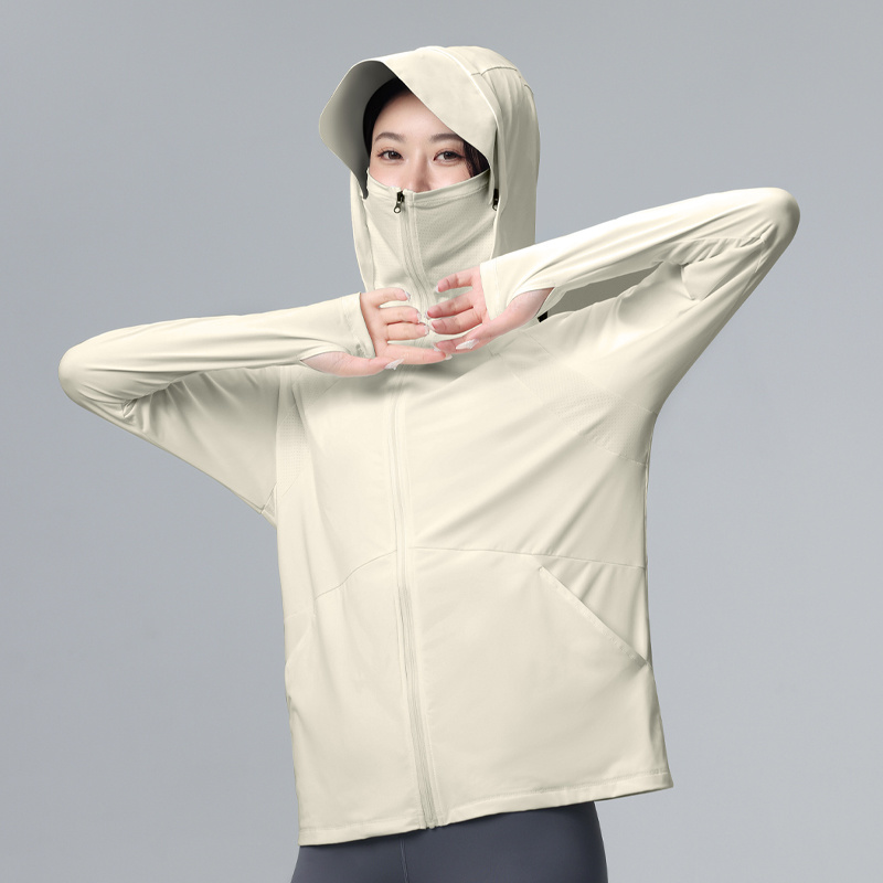 Womens Track Zip Up Cropped Hoodie UPF 50+ Sun Protection