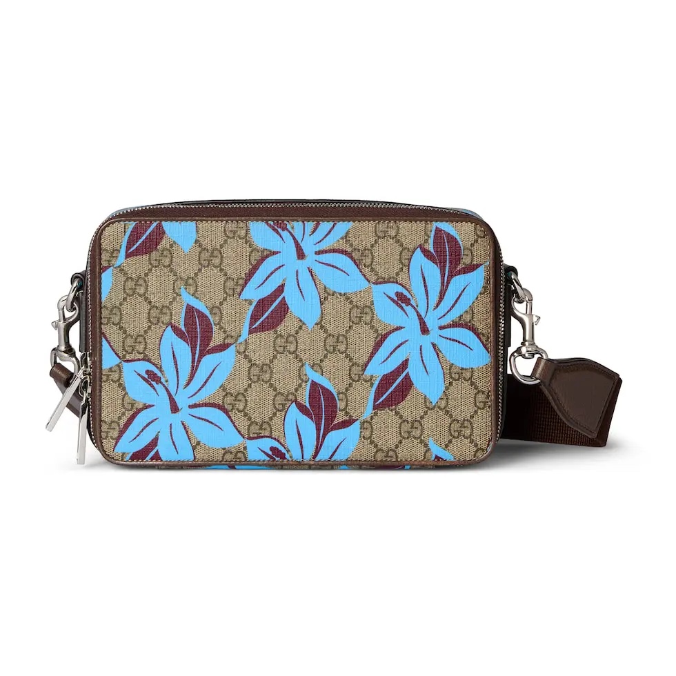 TOP GUCCI GG Supreme Flora Bags 22.5*14*7.5cm - Brown