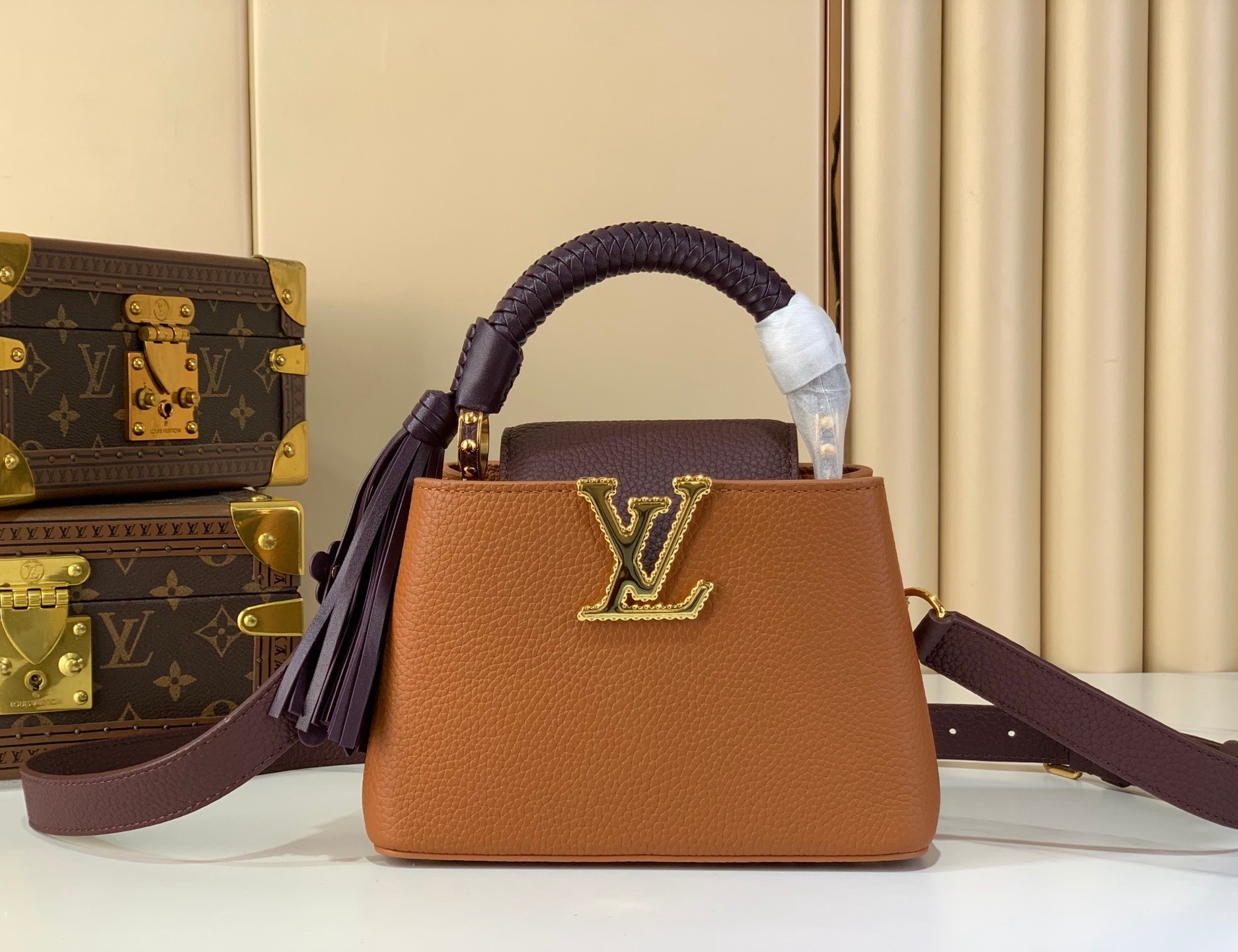 TOP Louis Vuitton LV Capucines Bag 21cm/27cm - Brown and Purple
