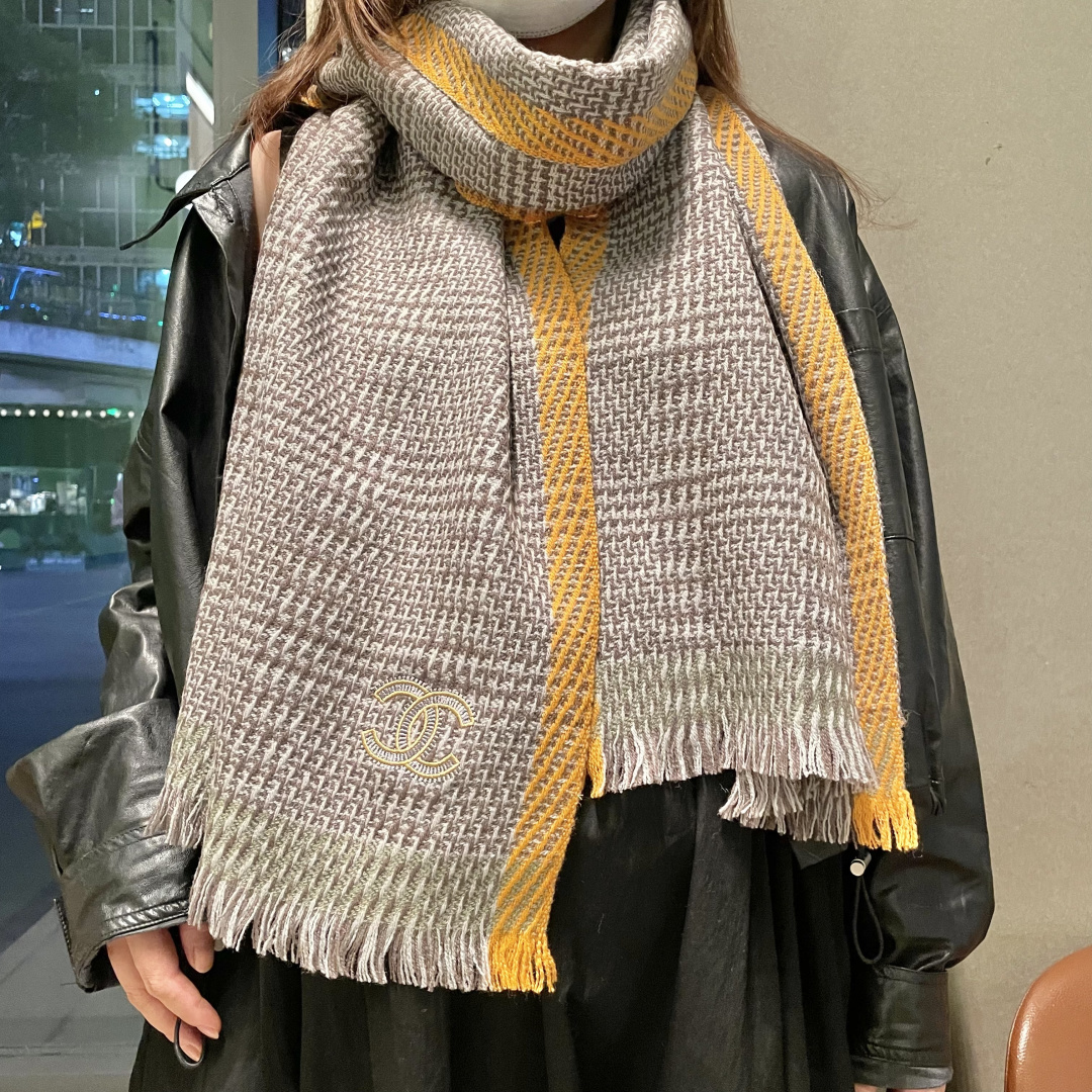 TOP CHANEL Cashmere  Scarf 38*200 cm - 3 Colors