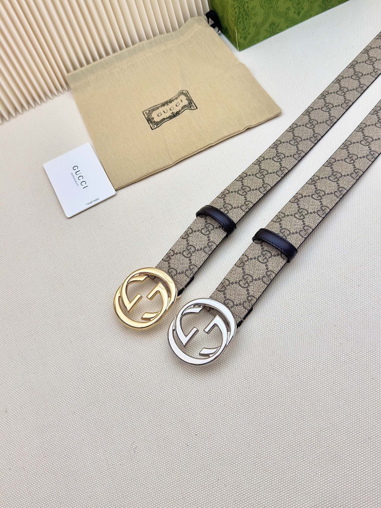 TOP GUCCI Cowhide Belt - Two Styles