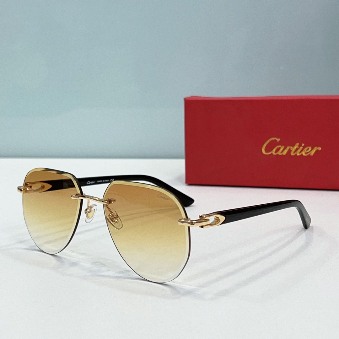 Cartier  Metal Leg Rimless sunglasses Top quality （Replica）