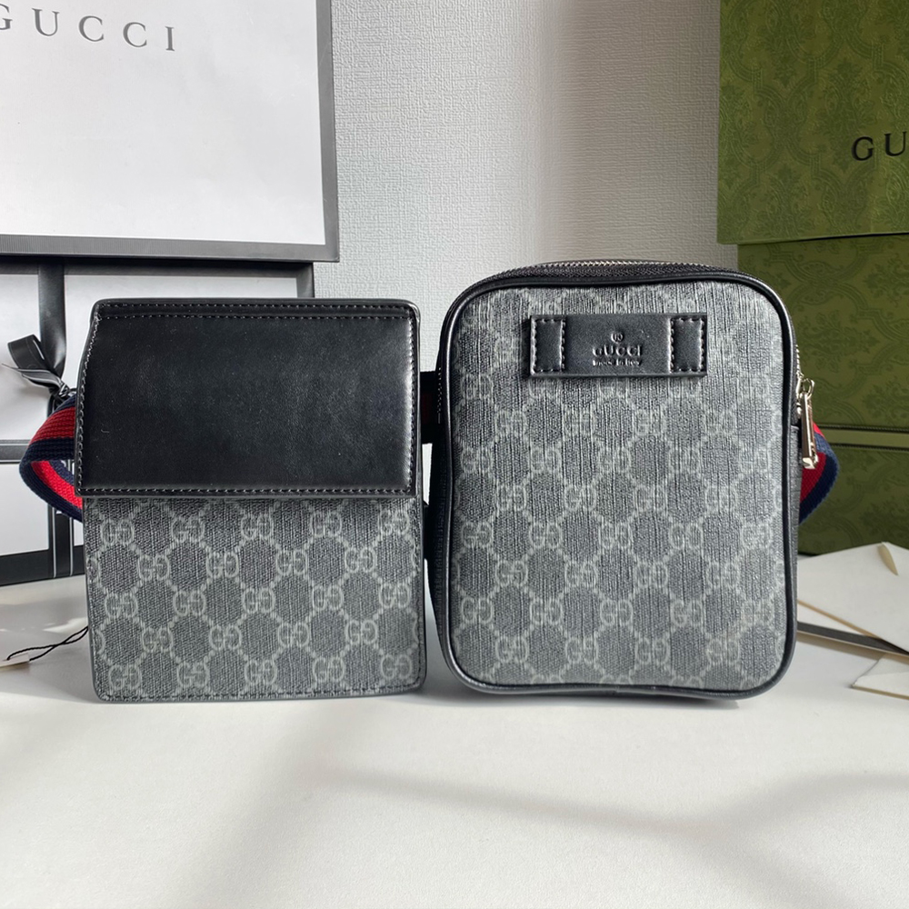 GUCCI Canvas & Leather Crossbody Waist Bag (Replica)