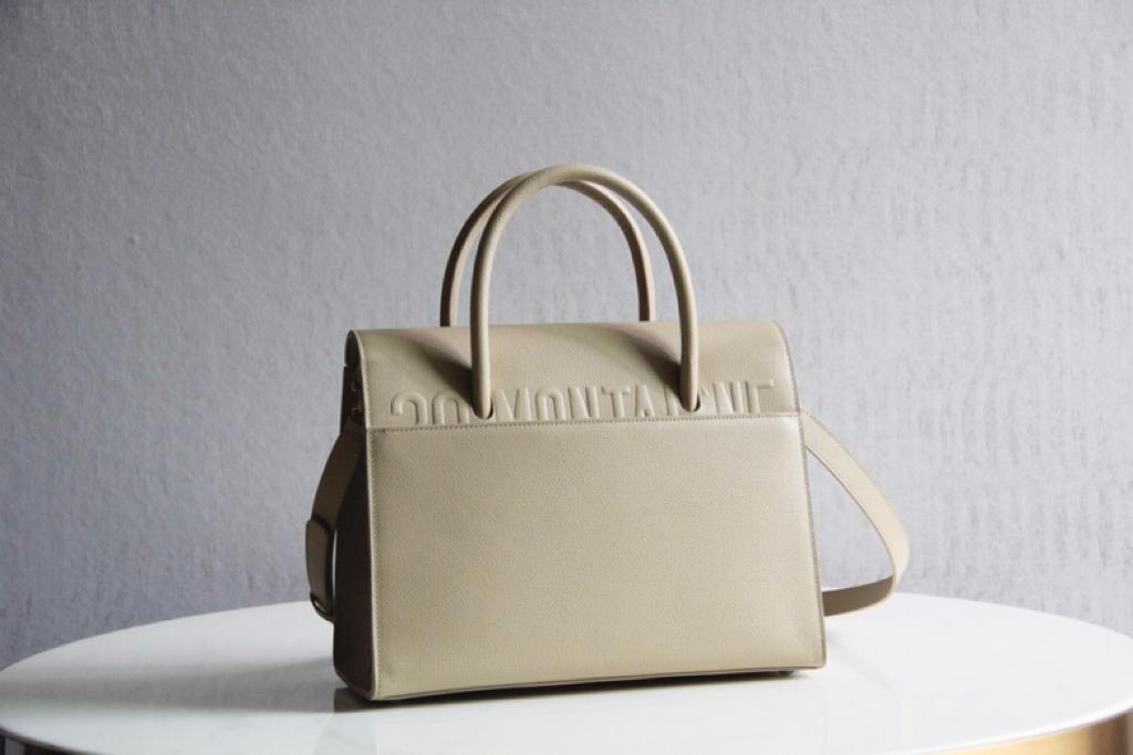 TOP Christian Dior Large St Honoré Tote Bag Grained Calfskin - Apricot