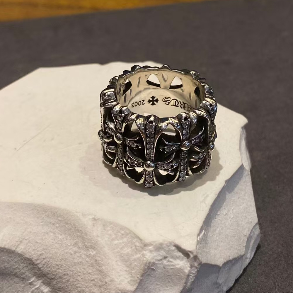 Chrome Hearts Diamond Cemetery Ring