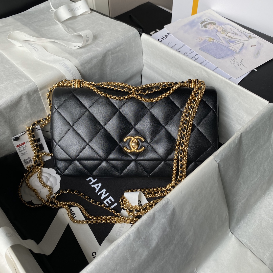 TOP CHANEL WOC Lambskin Flap Bag 26×15×7cm - 2 Color