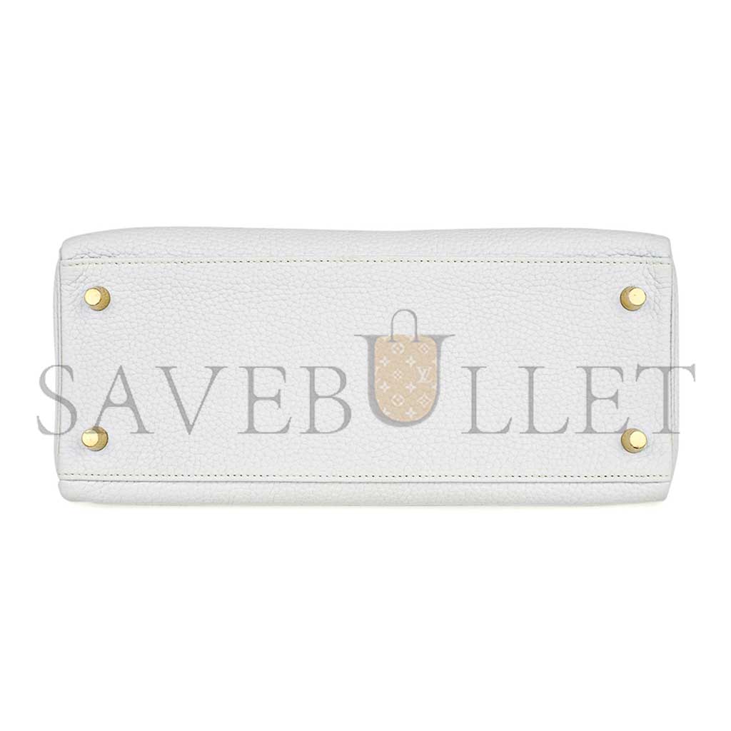 HERMÈS KELLY 28 WHITE BAG GOLD HARDWARE LEATHER (28*22*10cm)