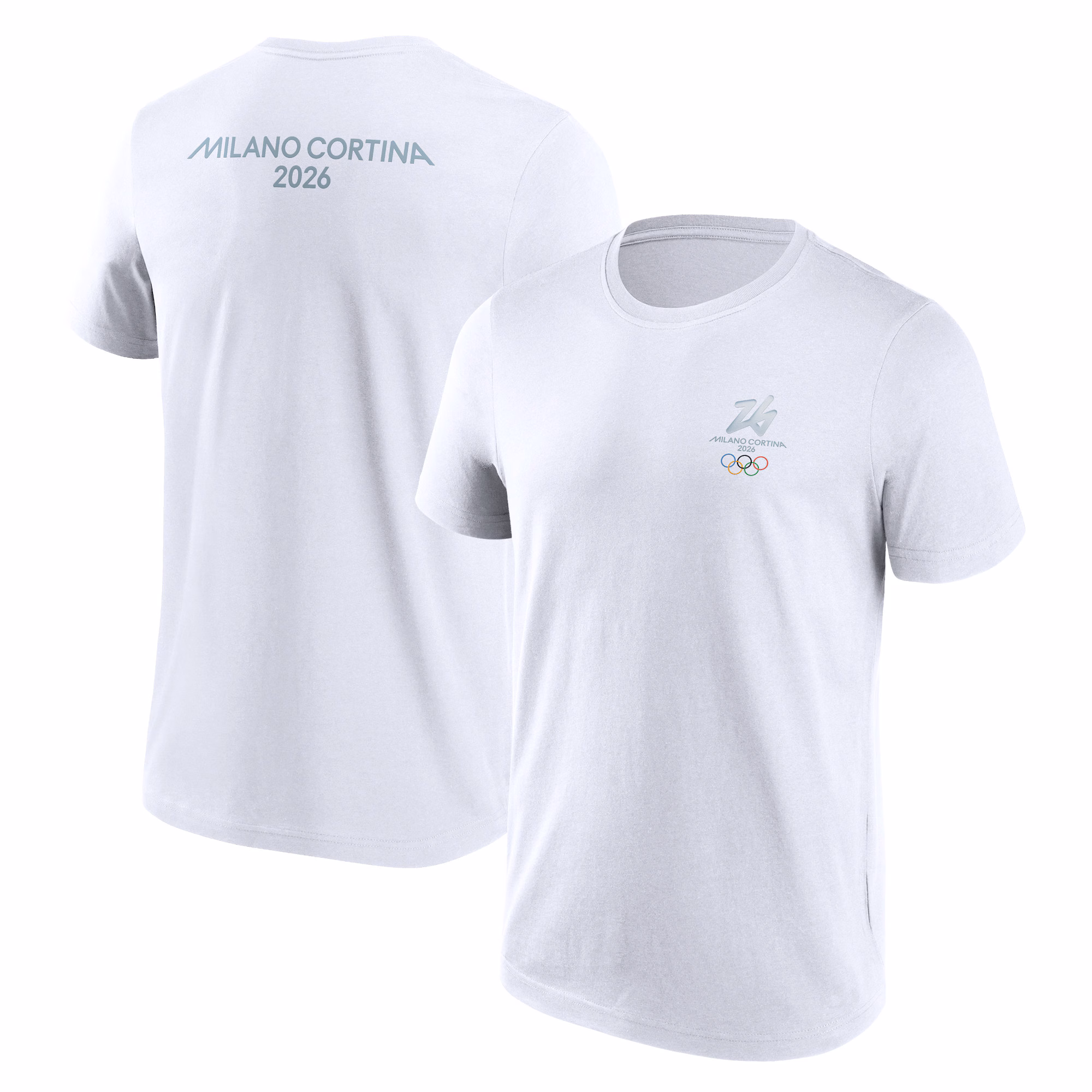 Milano Cortina 2026 Olympics Front & Back Logo Graphic T-Shirt - White