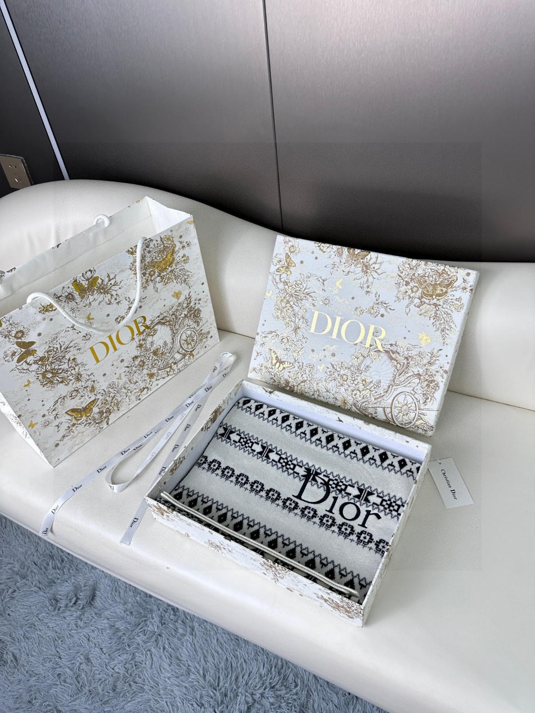TOP Christian Dior Cashmere Scarf 55 x 185 cm -2 Colors