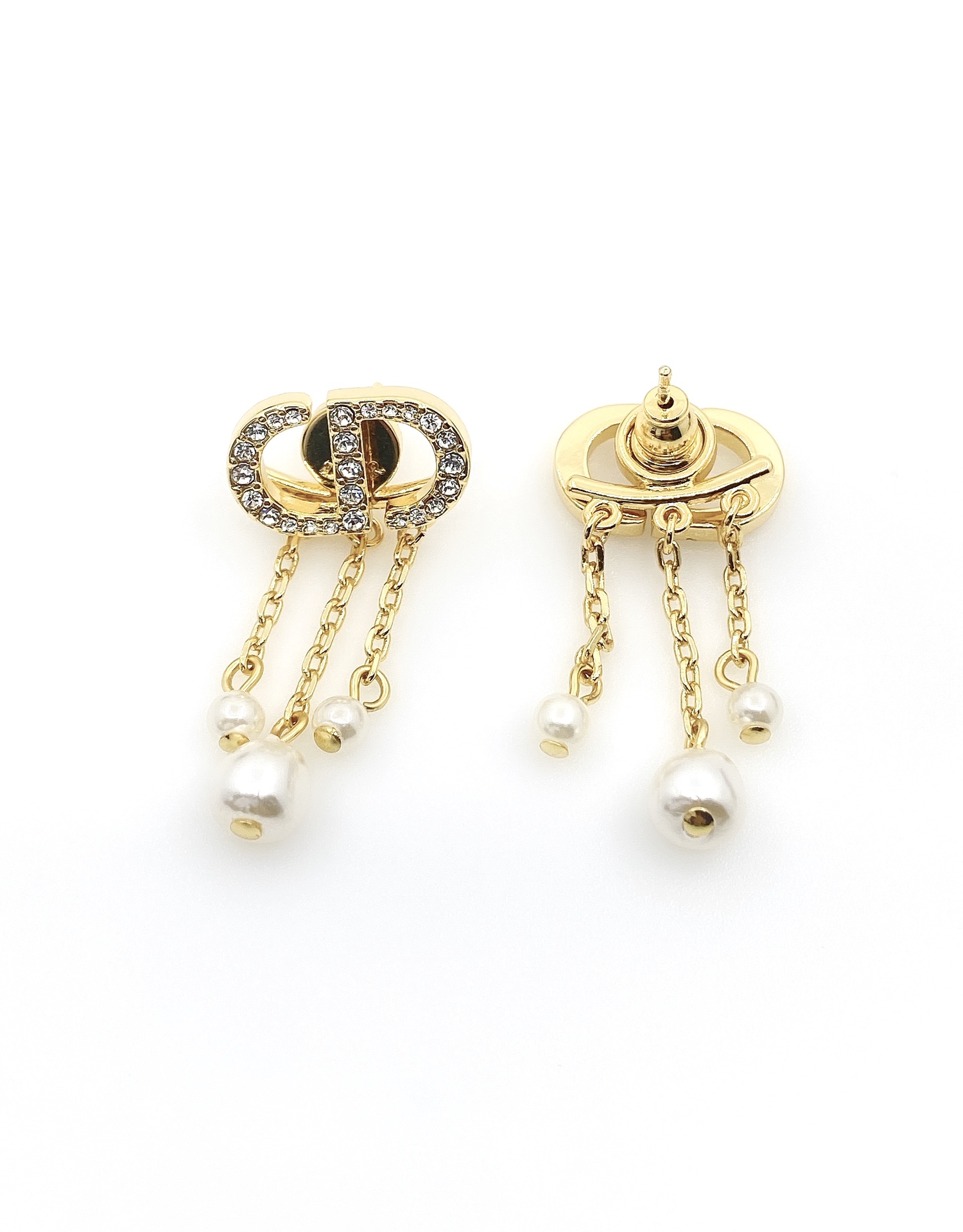TOP Christian Dior CD Tassel Earrings - Gold