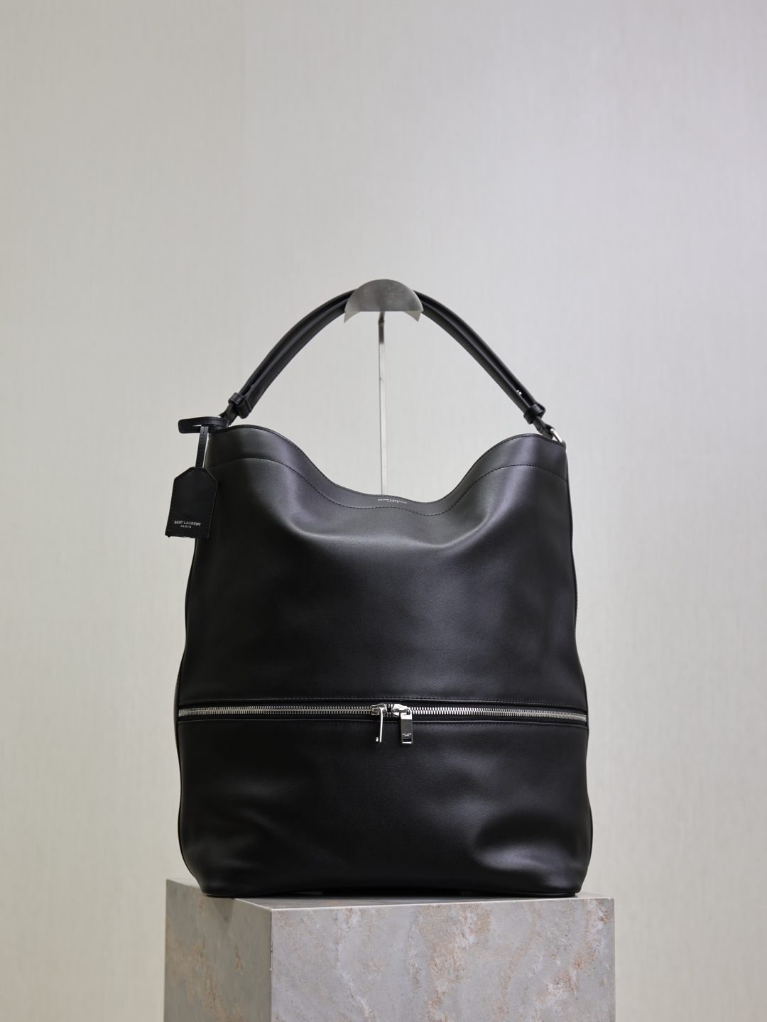 TOP Yves Saint Laurent YSL Cowhide Hobo Bag  31×40×17cm -Black