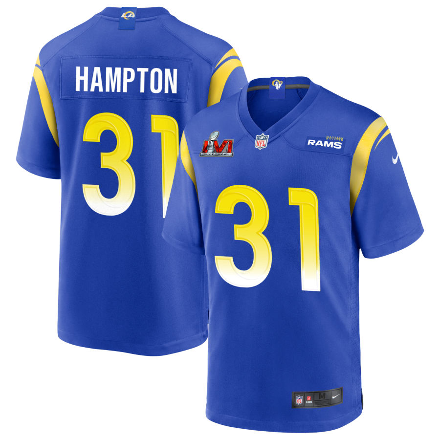 Nick Hampton Los Angeles Rams  Super Bowl LVI Game Jersey - Royal