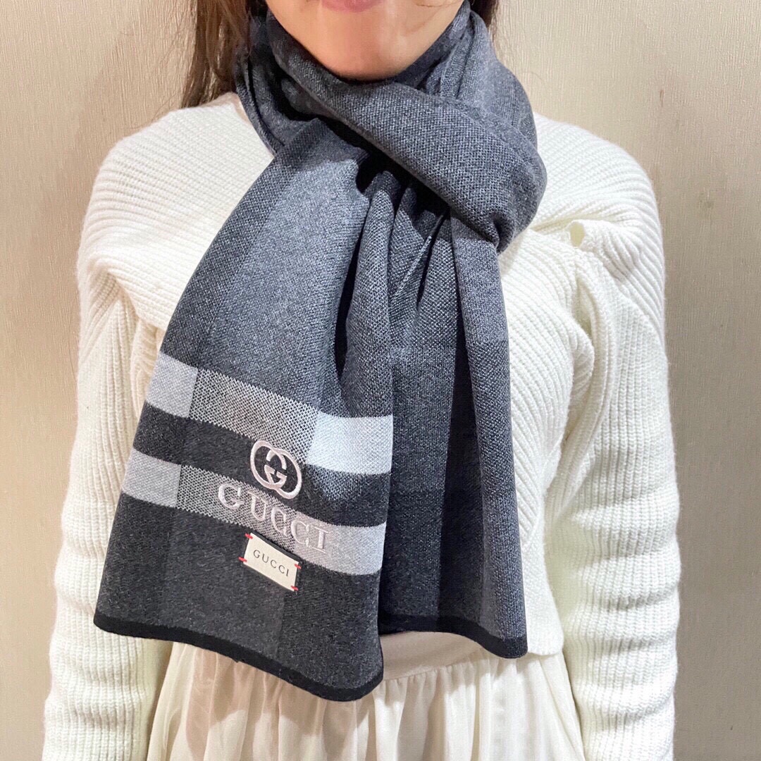 TOP GUCCI Cashmere Scarf 32 x 180 cm - 2 Colors